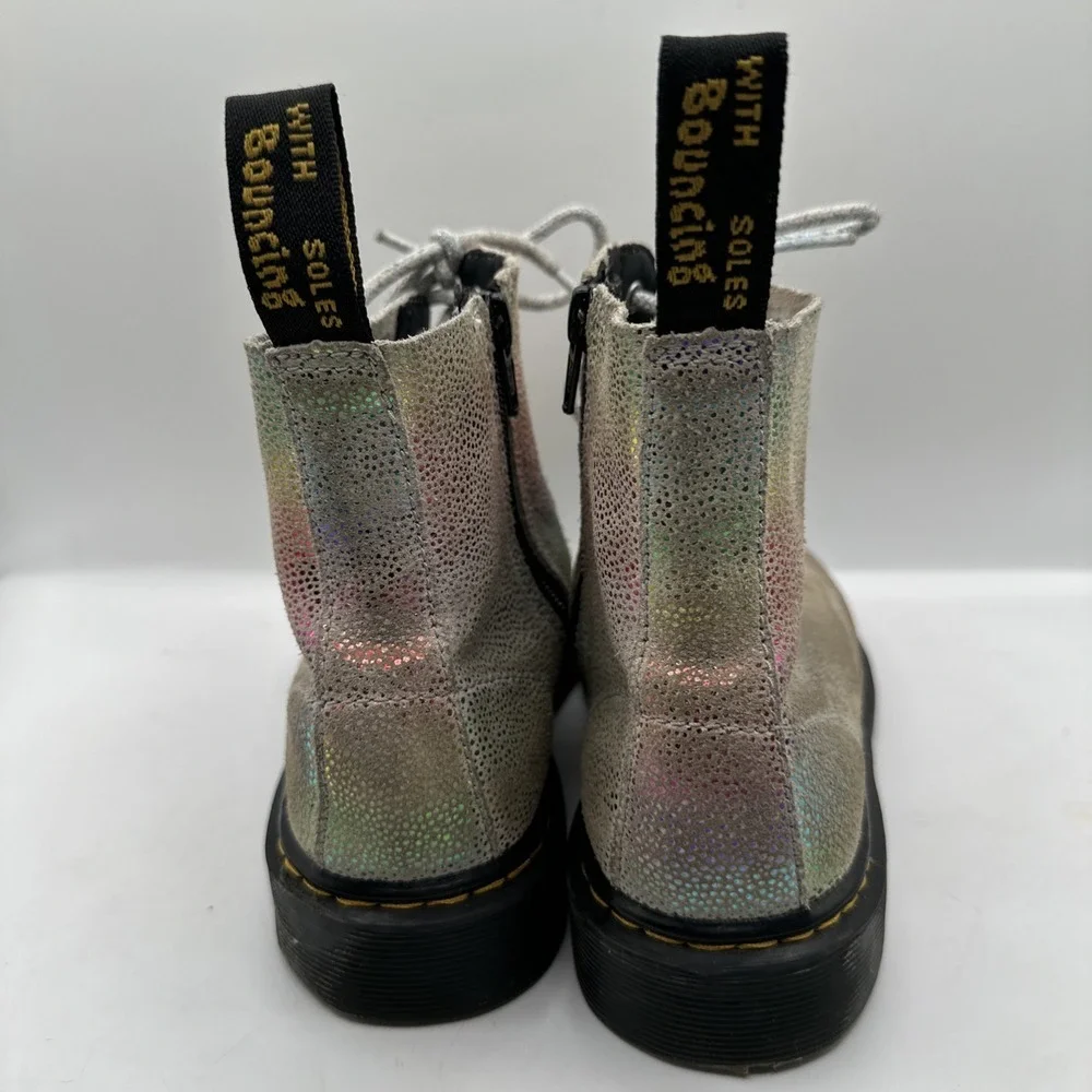 Dr. Doc Martens 1460 Pascal‎ J Iridescent Rainbow Shimmer Sparkle Boots Size 3